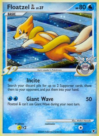 Floatzel GL 004 - Reverse Holofoil Rising Rivals - Holo Rare