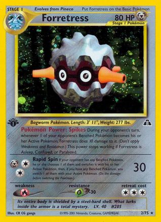Forretress (2) 002/75 - 1st Edition Holofoil Neo Discovery - Holo Rare