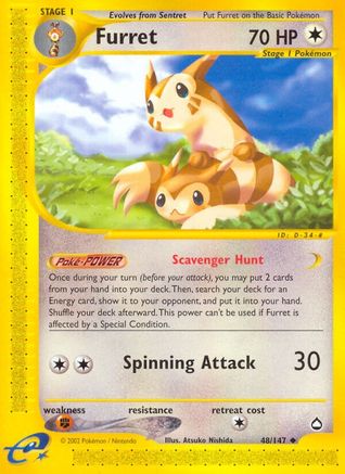 Furret 048 - Reverse Holofoil Aquapolis - Uncommon