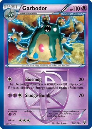 Garbodor (Team Plasma) (66) 066/135 - Reverse Holofoil Plasma Storm - Holo Rare
