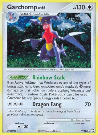 Garchomp 009/123 - Reverse Holofoil Mysterious Treasures - Holo Rare