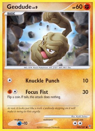 Geodude 105 - Reverse Holofoil Supreme Victors - Common