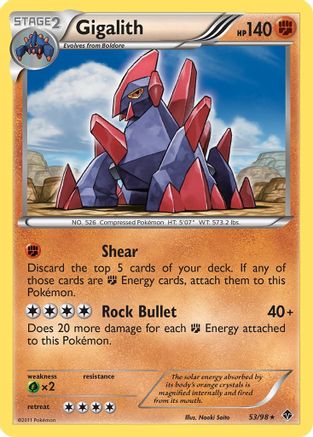 Gigalith 053 - Reverse Holofoil Emerging Powers - Rare