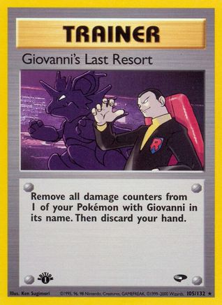 Giovanni's Last Resort 105/132 - Unlimited Gym Challenge - Rare