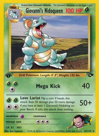 Giovanni's Nidoqueen 023/132 - Unlimited Gym Challenge - Rare
