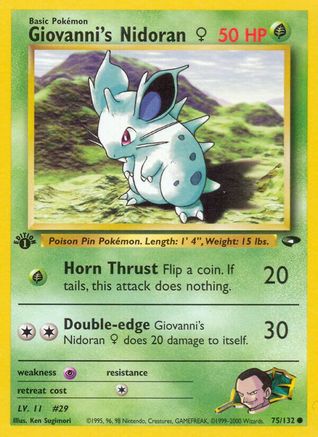 Giovanni's Nidoran F 075/132 - Unlimited Gym Challenge - Common
