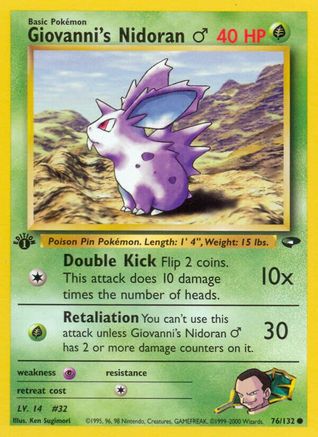 Giovanni's Nidoran M 076/132 - Unlimited Gym Challenge - Common