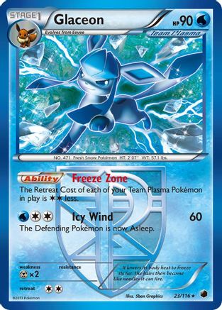 Glaceon (Team Plasma) 023/116 - Reverse Holofoil Plasma Freeze - Rare