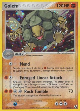 Golem 006/92 - Reverse Holofoil Legend Maker - Holo Rare