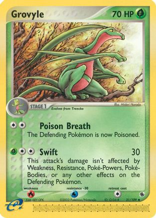 Grovyle 031/109 - Reverse Holofoil Ruby and Sapphire - Uncommon