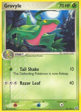 Grovyle 028 - Reverse Holofoil Emerald - Uncommon