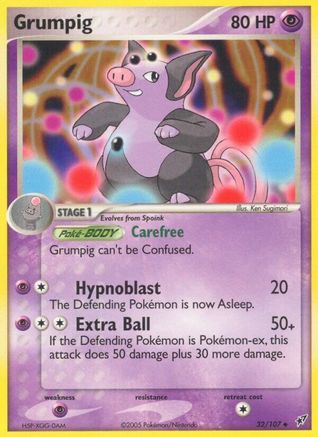 Grumpig 032 - Reverse Holofoil Deoxys - Uncommon