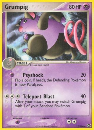 Grumpig 029/106 - Reverse Holofoil Emerald - Uncommon