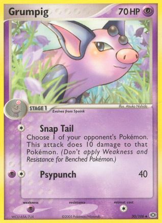 Grumpig 030/106 - Reverse Holofoil Emerald - Uncommon