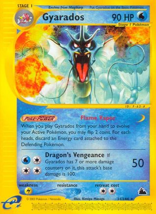 Gyarados (11) 011 - Reverse Holofoil Skyridge - Rare