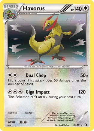 Haxorus 088 - Reverse Holofoil Noble Victories - Holo Rare