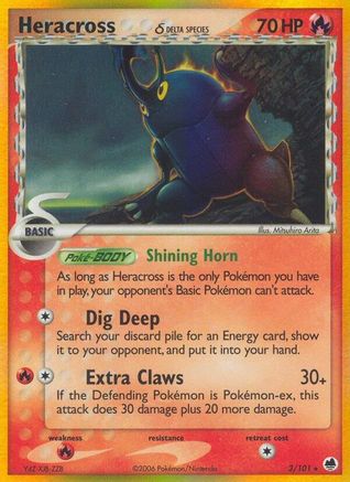 Heracross (Delta Species) 003/101 - Holofoil Dragon Frontiers - Holo Rare