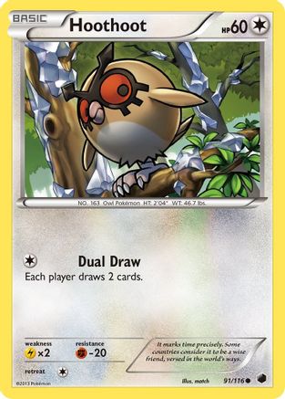 Hoothoot 091 - Reverse Holofoil Plasma Freeze - Common