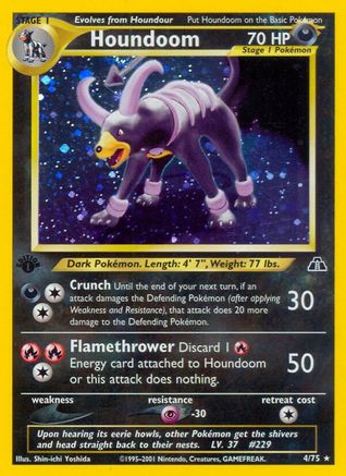 Houndoom (4) 004/75 - 1st Edition Holofoil Neo Discovery - Holo Rare