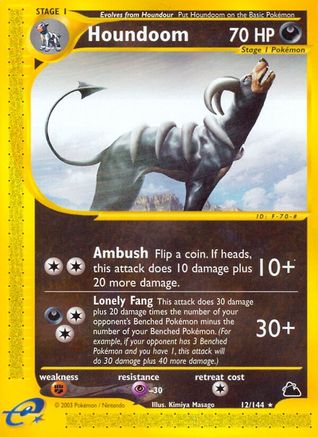 Houndoom (12) 012 - Reverse Holofoil Skyridge - Rare