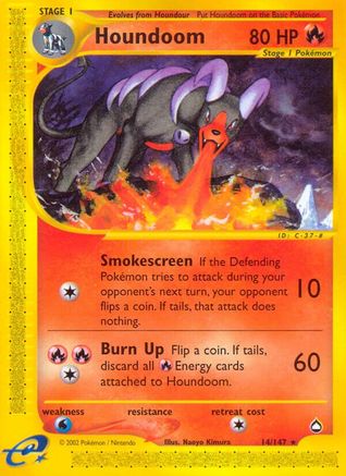 Houndoom (14) 014 - Reverse Holofoil Aquapolis - Rare