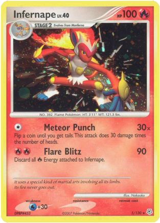 Infernape 005/130 - Holofoil Diamond and Pearl - Holo Rare