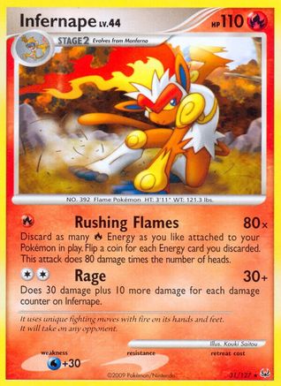 Infernape 031 - Reverse Holofoil Platinum - Rare