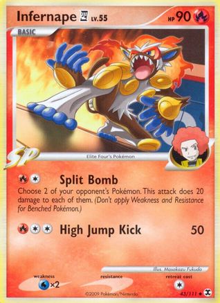 Infernape E4 043/111 - Reverse Holofoil Rising Rivals - Uncommon