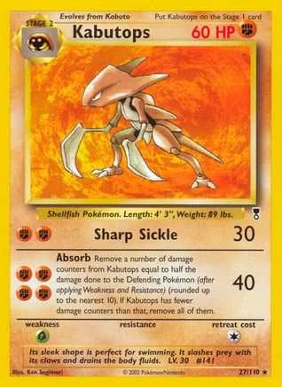 Kabutops 027 - Reverse Holofoil Legendary Collection - Rare