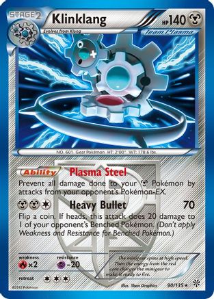 Klinklang (Team Plasma) 090 - Reverse Holofoil Plasma Storm - Holo Rare