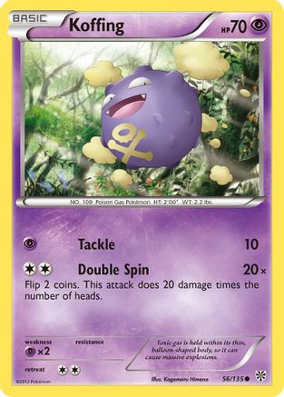Koffing (56) 056 - Reverse Holofoil Plasma Storm - Common