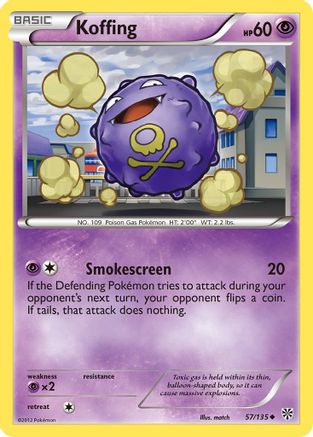 Koffing (57) 057 - Reverse Holofoil Plasma Storm - Uncommon