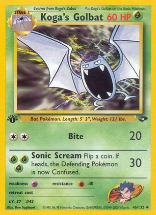 Koga's Golbat 046/132 - Unlimited Gym Challenge - Uncommon