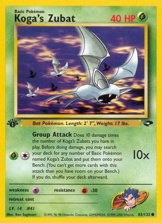 Koga's Zubat 083/132 - 1st Edition Gym Challenge - Common