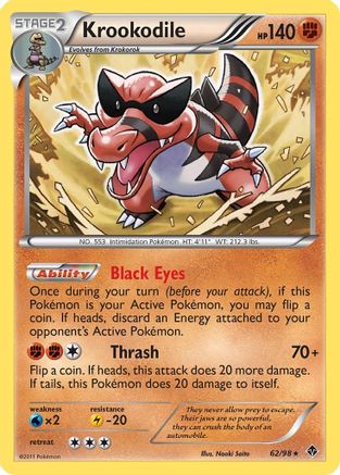 Krookodile 062 - Reverse Holofoil Emerging Powers - Rare