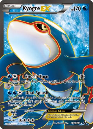Kyogre EX (104 Full Art) 104 - Holofoil Dark Explorers - Ultra Rare