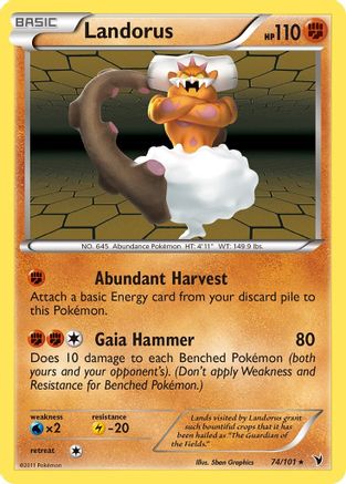 Landorus 074 - Holofoil Noble Victories - Holo Rare