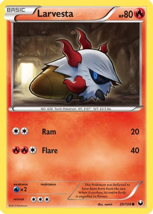 Larvesta (20) 020 - Reverse Holofoil Dark Explorers - Common