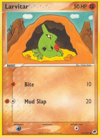 Larvitar 051/101 - Reverse Holofoil Dragon Frontiers - Common