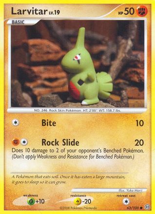Larvitar 063/100 - Reverse Holofoil Stormfront - Common