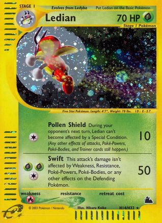 Ledian (H14) H14 - Holofoil Skyridge - Holo Rare