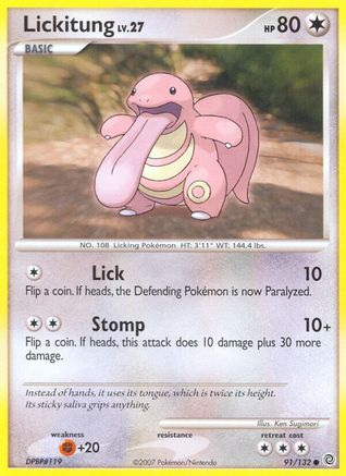 Lickitung 091 - Reverse Holofoil Secret Wonders - Common