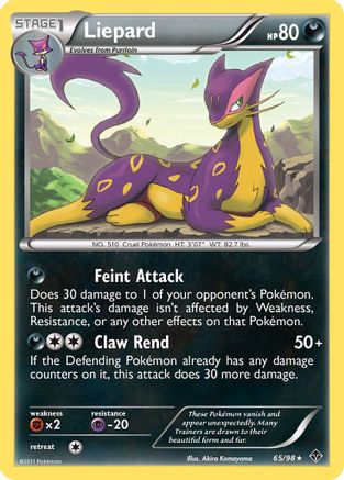 Liepard 065 - Reverse Holofoil Emerging Powers - Rare