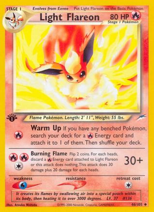 Light Flareon 046/105 - 1st Edition Neo Destiny - Uncommon