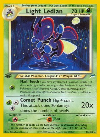 Light Ledian 024/105 - 1st Edition Neo Destiny - Rare