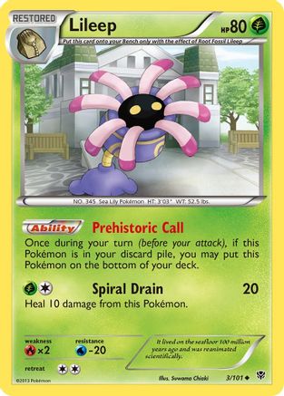 Lileep 003 - Reverse Holofoil Plasma Blast - Uncommon