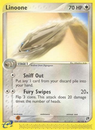 Linoone 044/44 - Reverse Holofoil Sandstorm - Uncommon
