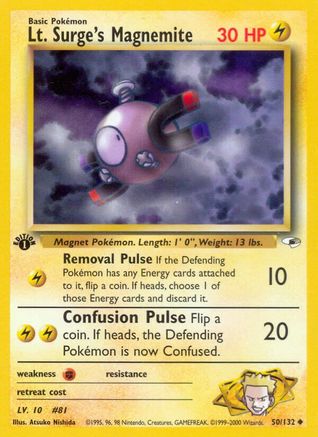 Lt. Surge's Magnemite (50) 050/132 - Unlimited Gym Heroes - Uncommon