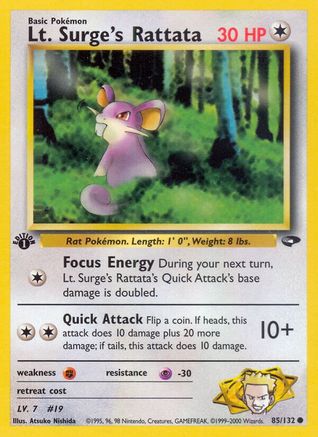 Lt. Surge's Rattata 085/132 - Unlimited Gym Challenge - Common