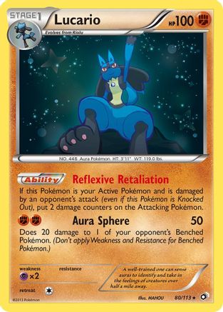 Lucario 080/113 - Reverse Holofoil Legendary Treasures - Holo Rare